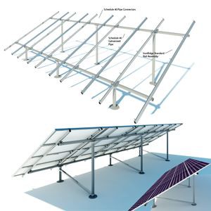 Ground Mount Solar Racking Struktur För Solsystem